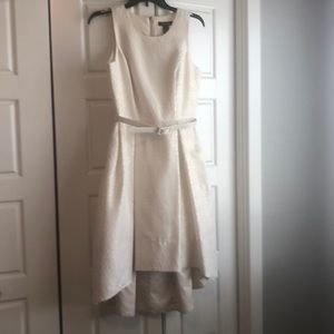 Ivory with gold sparkle high low dress